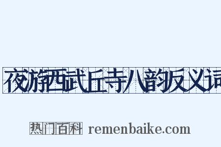 夜游西武丘寺八韵反义词是什么意思的图片